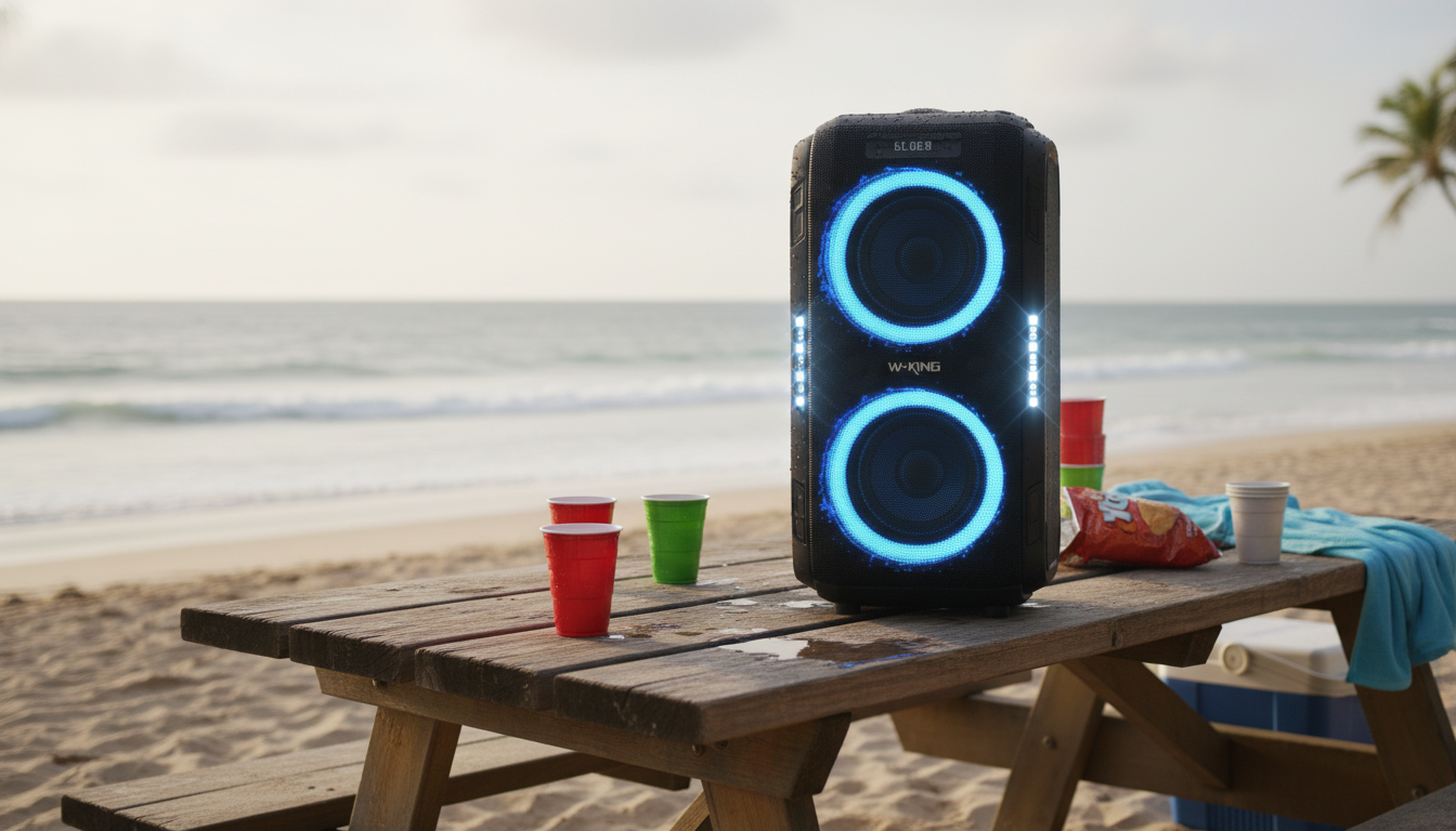 250W Portable Bluetooth Speaker: Bass, Waterproof, Party-Ready