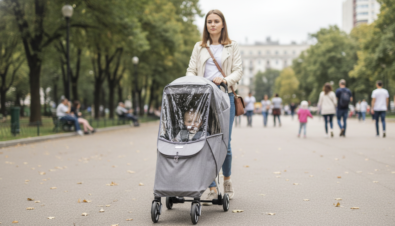 Universal Stroller Rain Cover: Wind, Dust & Clear View